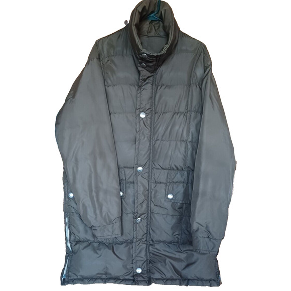 VTG COMFY Mid-Length Goose Down Quilted Car Coat Womens XL Brown Zip open sides - Picture 1 of 8